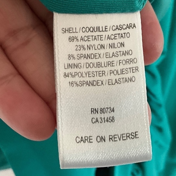 BCBGMaxAzria Mini dress Solid Teal/Aqua Green Balloon Halter S - Picture 8 of 16